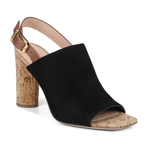 Veronica Beard Black and Brown Heels with Cork Heel - Picture 2 of 13